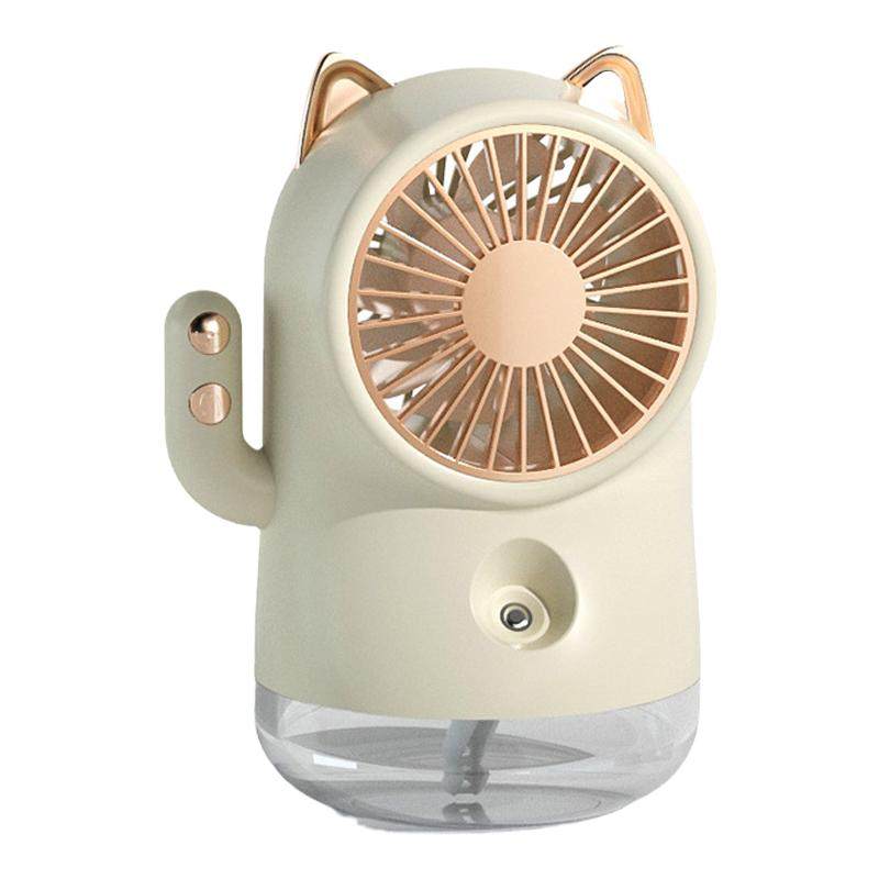 招财猫加湿器喷雾风扇USB充电家用卧室办公室补水保湿桌面小风扇