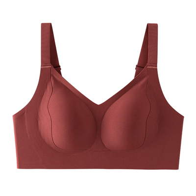 红色内衣内裤本命年女大胸显小收副乳防下垂无痕结婚新娘文胸套装