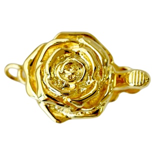 怡悦 进口花朵扣头玫瑰花银镀金珍珠手串项链手链手工diy配件材料