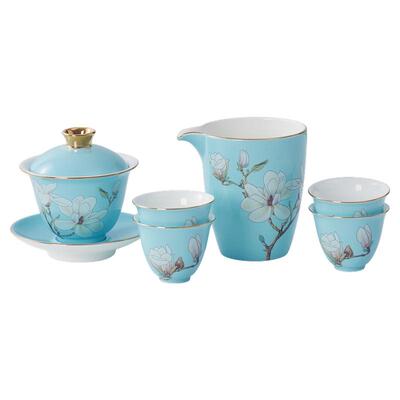 华光国瓷景瓷景德镇骨瓷茶盖碗套装三才盖碗中式送礼高档茶具礼盒