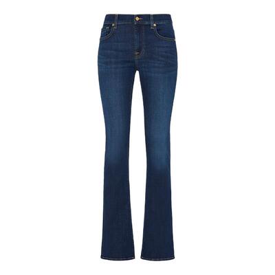 7 For All Mankind女春夏新品中腰深蓝水洗微喇时尚牛仔裤BOOTCUT