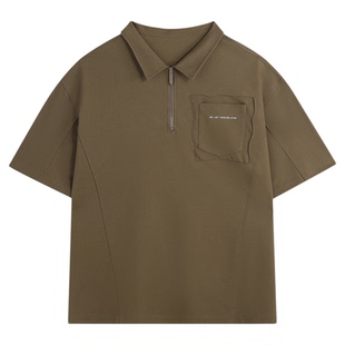 BJHG不计后果 重磅珠地POLO衫男款短袖t恤夏季复古宽松简约半袖女