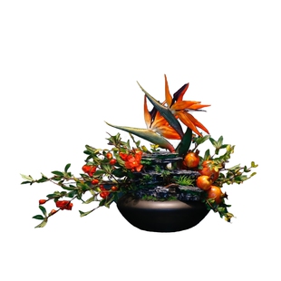 酒店餐桌花摆花餐厅圆桌仿真花摆件包厢转盘假花茶几边柜装饰品