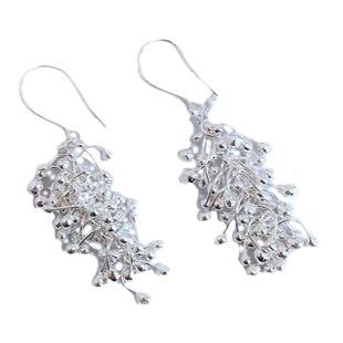 入梦手工s925纯银葡萄耳坠复古风耳钉足银耳饰品七夕情人节礼品女