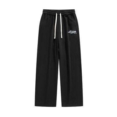 加绒国潮风宽松阔腿直筒休闲裤男