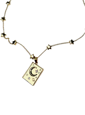 情书锆石法式少女感星星相册项链