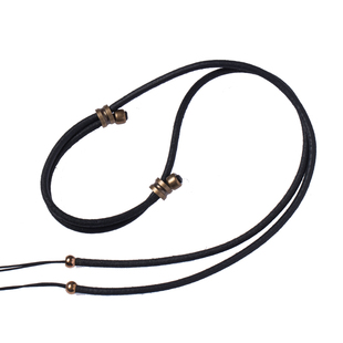 复古牛皮绳吊坠绳项链绳挂件绳天珠玉石蜜蜡银饰唐卡配绳男款高档