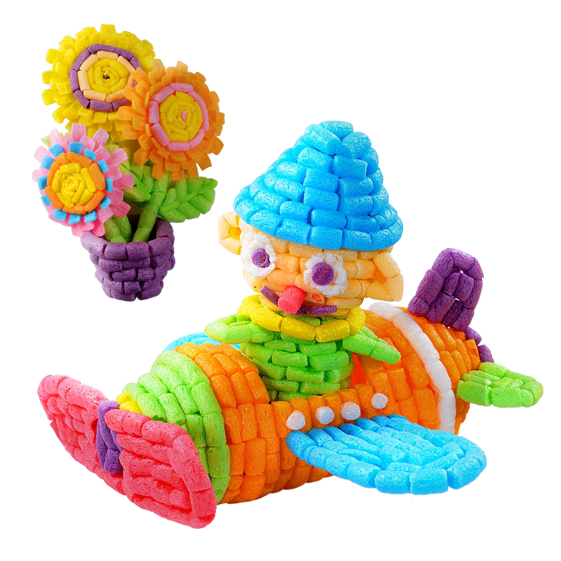 玉米粒手工diy制作材料包幼儿园魔法粘贴积木泡沫美劳儿童玩具