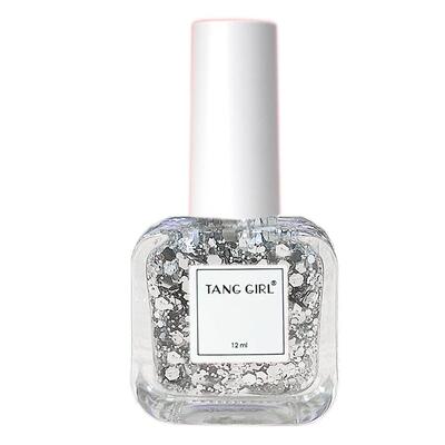 【买2送1】脚趾指甲油免烤持久显白不可撕银色大亮片爆闪镜面2023