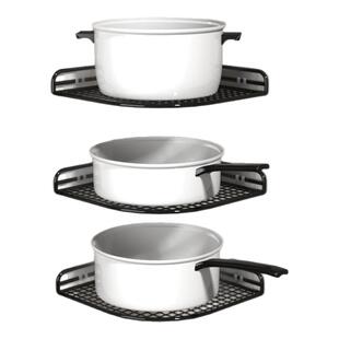 厨房转角置物架多层墙角免打孔锅具收纳架壁挂式直角锅架放锅架子