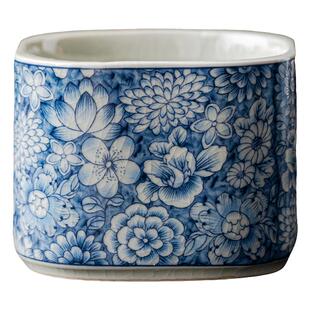 青花瓷老陶泥汝窑茶杯主人杯女士单杯高档功夫茶具品茗杯个人专用