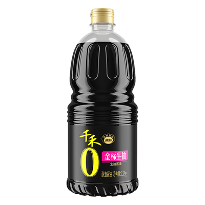 千禾零添加金标生抽1.52kg酿造酱油炒菜凉拌点蘸提鲜增香黄豆鲜味