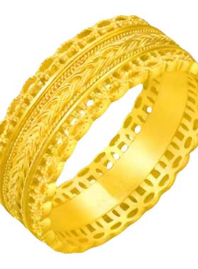 黄金腰缠万贯戒指足金包银不掉色