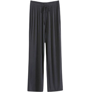 莫代尔阔腿裤女垂感直筒家居宽松舞蹈休闲运动瑜伽胖mm大码夏薄款