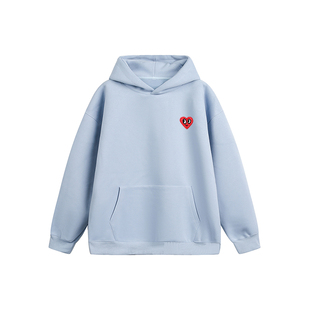 查尔斯桃心连帽卫衣春秋多色宽松长袖上衣高级休闲百搭简约打底衫