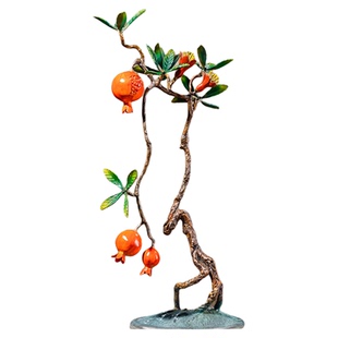 《多子多福多寿》黄铜石榴摆件工艺品新中式家居软装客厅玄关装饰