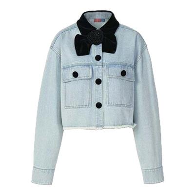 lefame常规撞色领牛仔外套