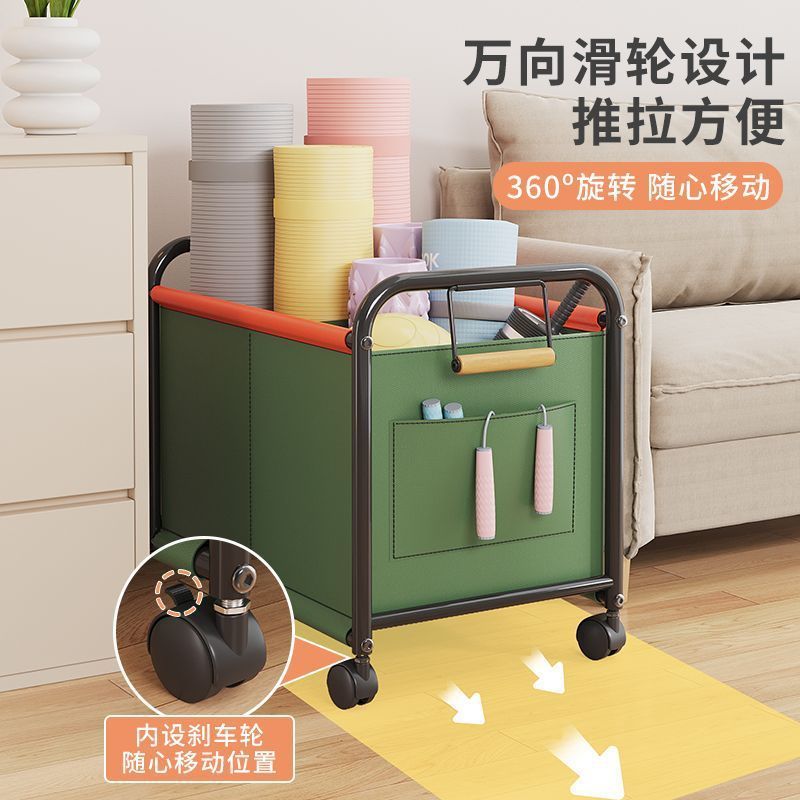 玩具收纳筐杂物收纳箱小推车大容量移动客厅床边卧室置物架四轮可