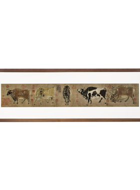 铜师傅《五牛图（桌面）》装饰画