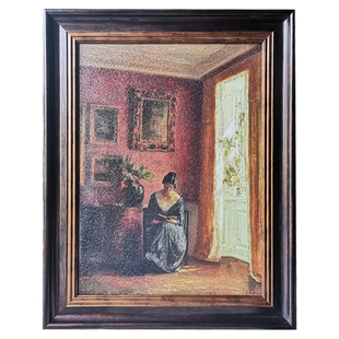 可可的画廊 古典人物油画北欧轻奢小众复古餐厅背景墙装饰画摆台