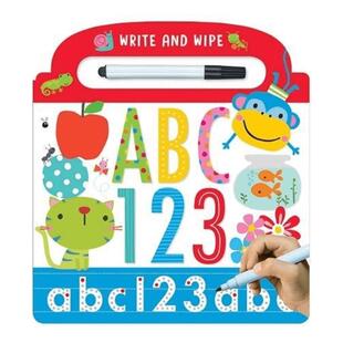 2-5岁英语启蒙 学写英文字母+阿拉伯数字+英语数字纸板书（含可擦写笔1支）Write and Wipe ABC 123 幼儿写字贴练字帖启蒙幼儿书籍
