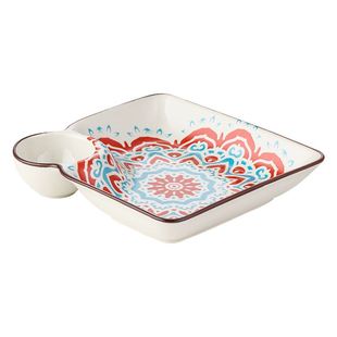 陶瓷饺子盘捞饺盘子日式釉下彩带醋碟卡通分格餐盘水饺盘薯片盘子