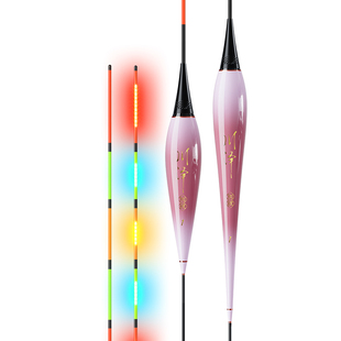 川泽LED灯珠鲫鱼夜光漂高灵敏醒目咬钩变色电子鱼漂日夜两用浮漂