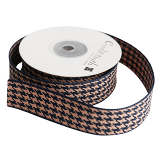 2.5cm精品CT千鸟格丝带装饰韩国进口棉麻头饰diy饰品配件蝴蝶结