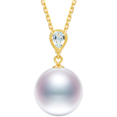 黛米11-12mm特亮淡水珠项链18K金