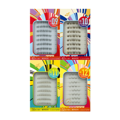 淳睫新品西班牙城市系列宽版单簇假睫毛