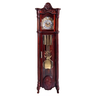 利时达大红酸枝红木落地钟整点报时德国赫姆勒别墅客厅新中式大钟