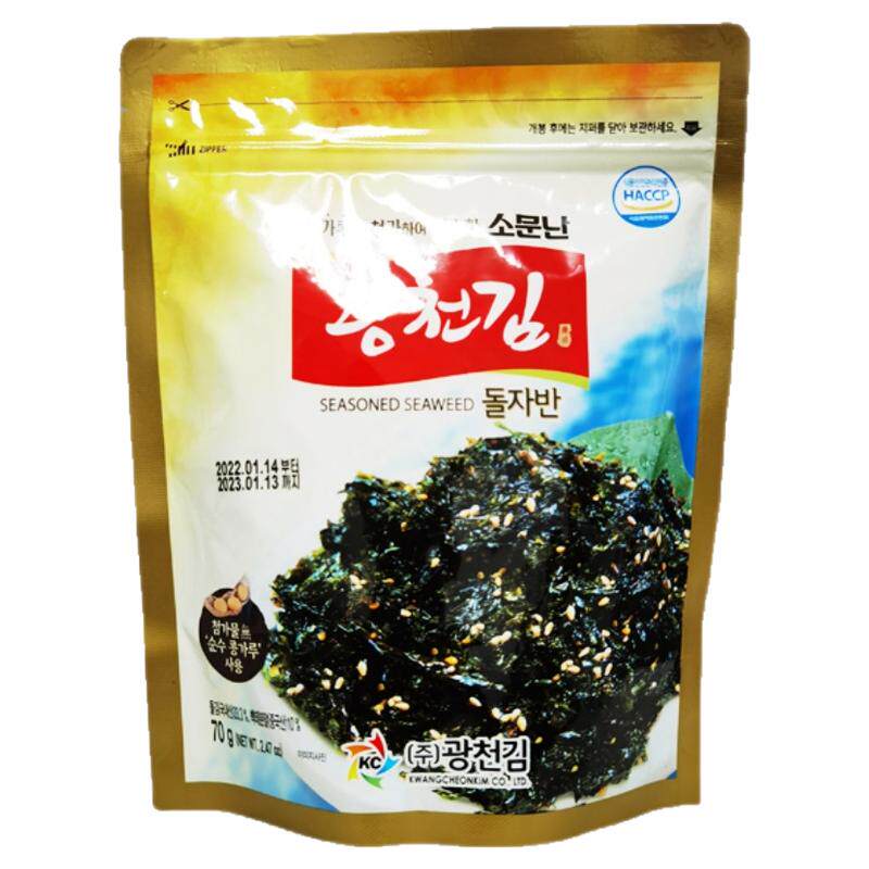 韩国进口广川炒海苔原味70g