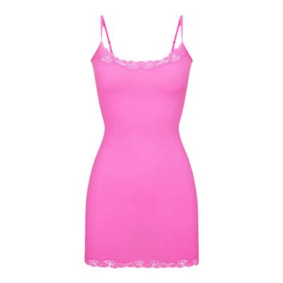 IAMUBABA蕾丝收腰短裙吊带花边