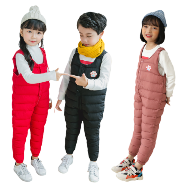儿童装背带棉裤宝宝冬装男童小女孩1岁多2周岁3-4秋冬天保暖裤子5