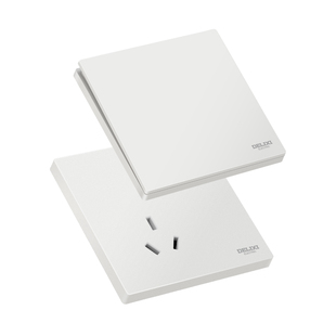 德力西开关插座官方旗舰店菱花白816哑光肤感五孔16a墙壁暗装面板