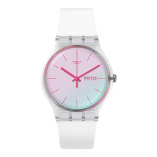 Swatch斯沃琪瑞士手表简约日历炫彩表盘初高中学生石英表新年礼物