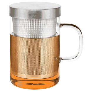 尚明耐热玻璃杯茶杯过滤花茶杯玻璃水杯子带盖家用个人泡茶杯