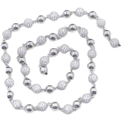 wbj定制珠宝8mm镶嵌项链银