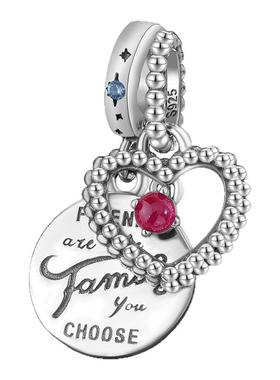 纯银潘家吊坠十二生辰石双吊饰女