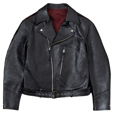 拉巴里马皮机车夹克海觉