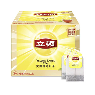 lipton立顿红茶200包商用茶包黄牌精选锡兰柠檬红茶袋泡茶叶正品