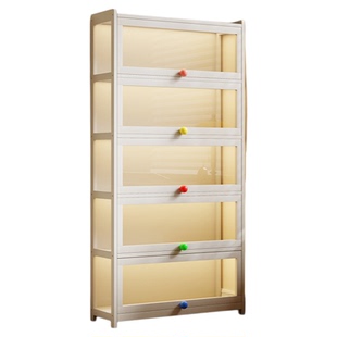 手办展示柜亚克力带灯展示架透明展示盒收纳摆件娃娃玩具落地痛柜