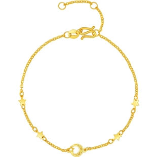 周六福黄金计价5G足金星耀月上星河手链浪漫星月夜系列新年礼物