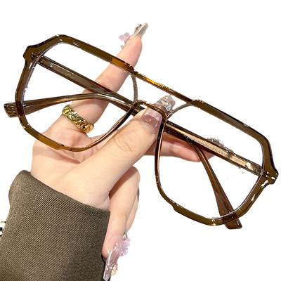 黑框复古双梁眼镜近视男款痞帅