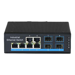 巢客 工业级交换机百兆4光3电千兆4光4电以太网交换机集线器导轨式4光6电汇聚光纤收发器非管理SFP光电转换器