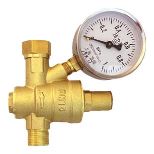 可调压全铜4分家用电热水器减压阀稳压阀自来水管减压阀带压力表