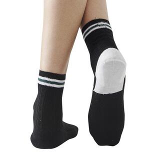 雅致逸足防裂袜女士厚棉双针里外棉男足跟型防脚干皱裂口袜子二杠