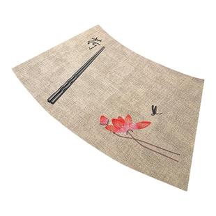 圆桌扇形餐垫防水防油家用新中式防烫隔热酒店高档皮革中国风桌垫