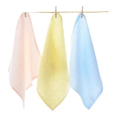 5条装洁丽雅竹纤维方巾宝宝擦脸