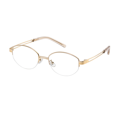 初明钛架蔡司半框眼镜